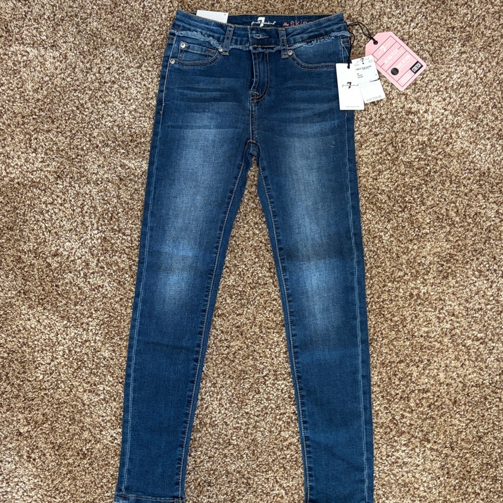 7 For All Mankind Dark Blue Girls Skinny Jeans